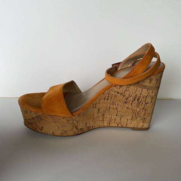 Charles David Orange Espadrilles ~Sz 7 ~Suede Fabric~see photo for imperfection - Picture 6 of 10